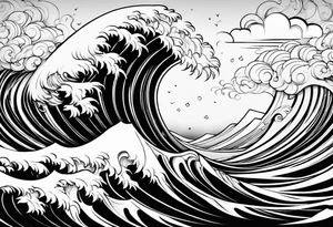 wave pattern tattoo idea