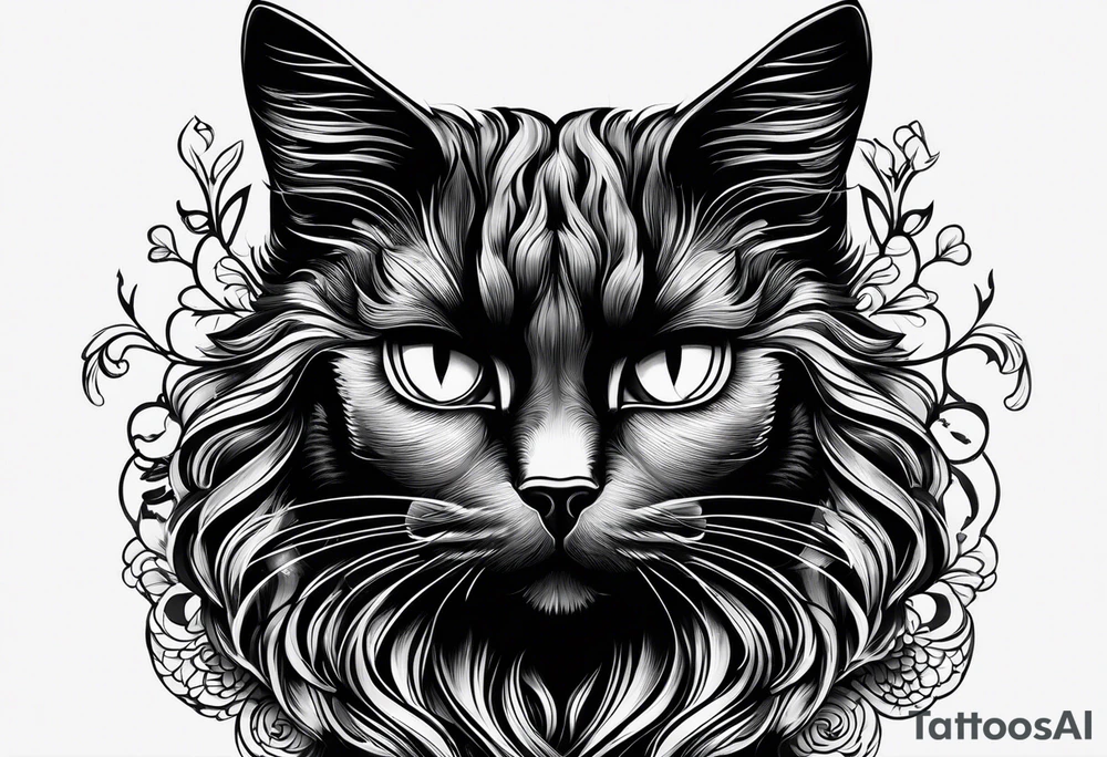 Black cat tattoo idea