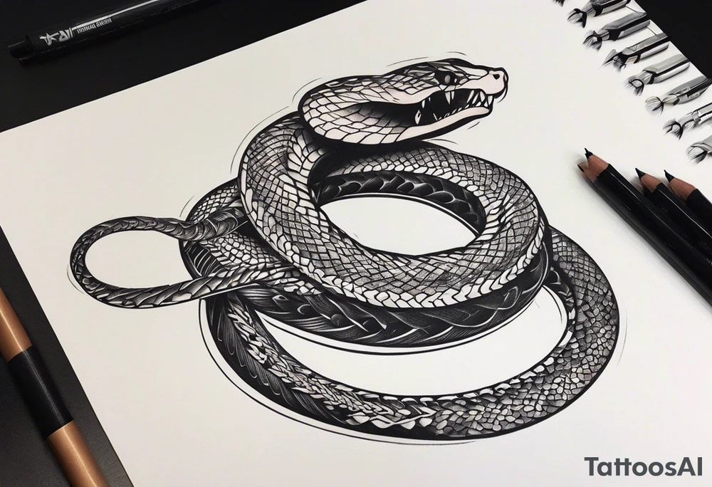 a tattoo of a writhing snake tattoo idea