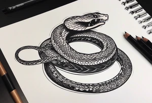 a tattoo of a writhing snake tattoo idea