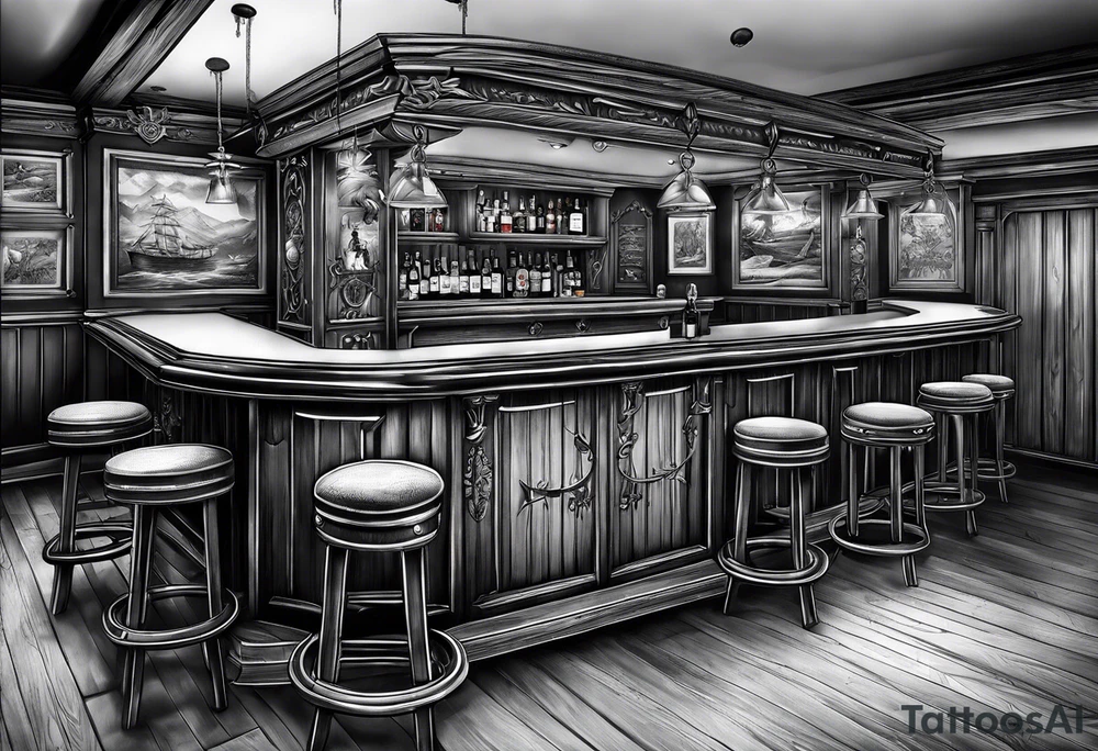 “captain’s bar” with edelweiss flower tattoo idea