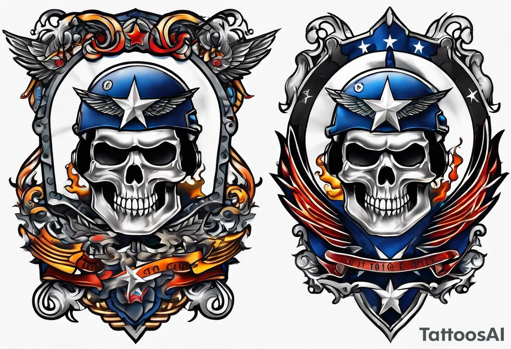 New US Air Force Symbol with the evil Engineer symbol inside it tattoo idea