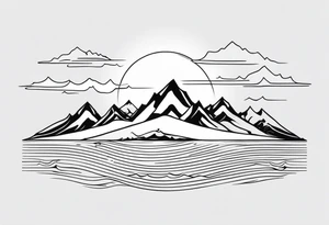 Mountains and ocean tattoo idea