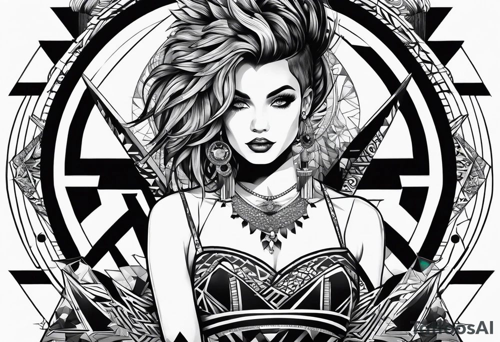 punk Geometric tattoo idea
