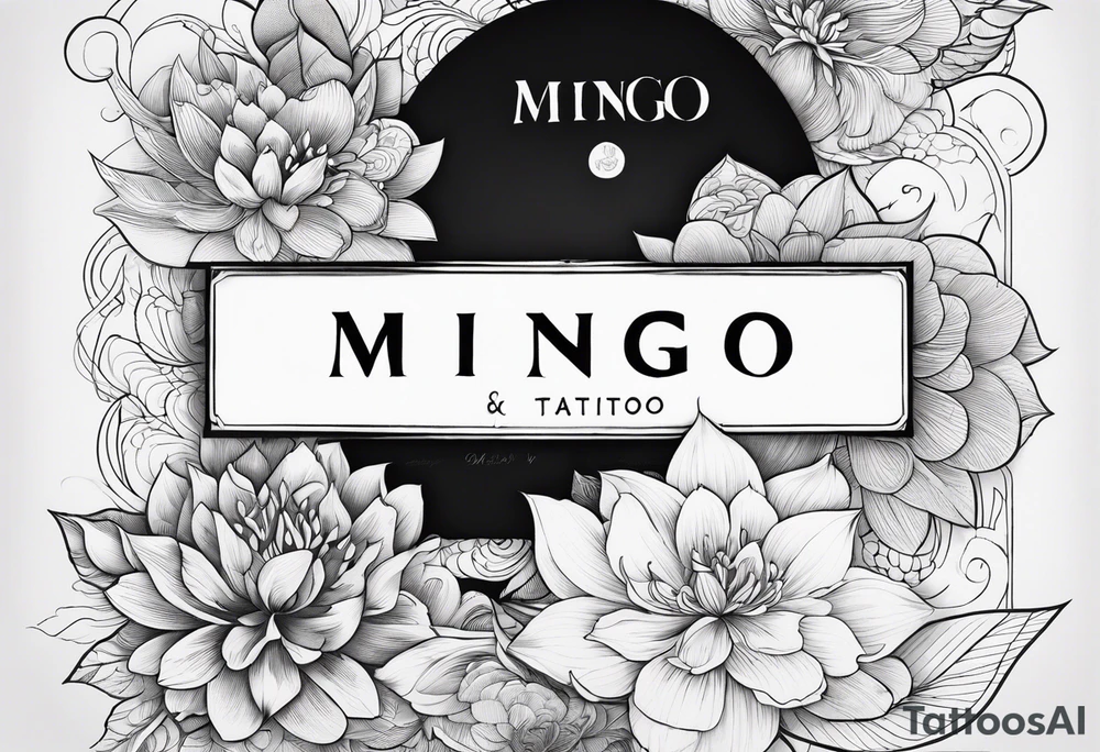 Create a Fine Line tattoo made out of the name Mingo and very pretty but hide the name in the image tattoo idea