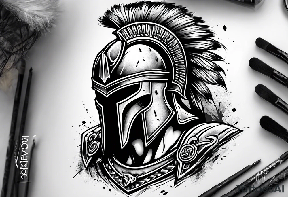 Spartan warrior tattoo idea
