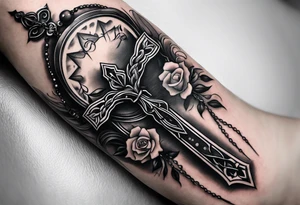 rosary tattoo on forearm tattoo idea