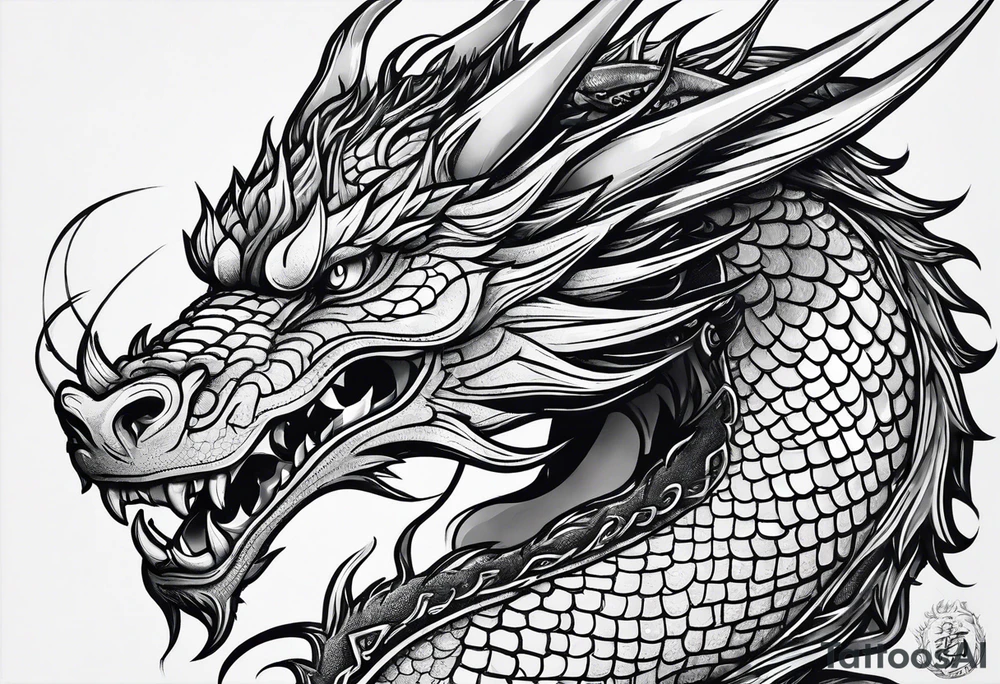 Dragon with Asian features. tattoo idea