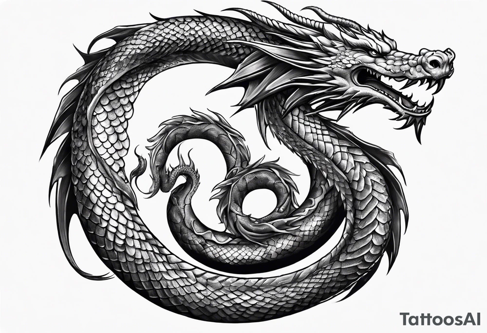full snake and dragon back tattoo tattoo idea
