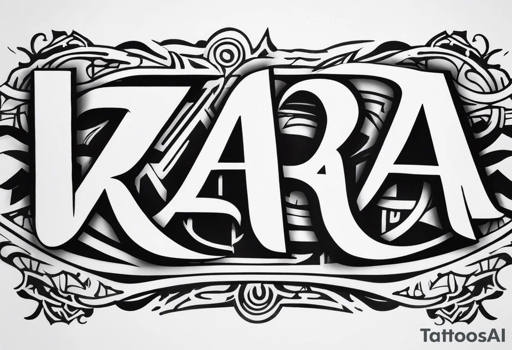 the letters A R in the middle of a ninja headband tattoo idea