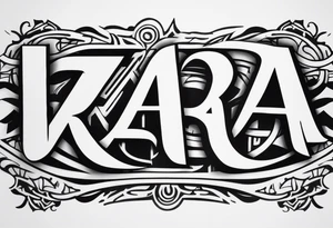 the letters A R in the middle of a ninja headband tattoo idea