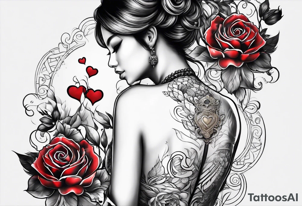 Back tattoo exposing heart tattoo idea
