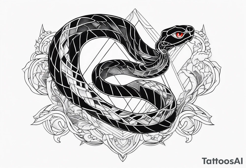 gemstone snake crystal body tattoo idea