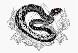 gemstone snake crystal body tattoo idea