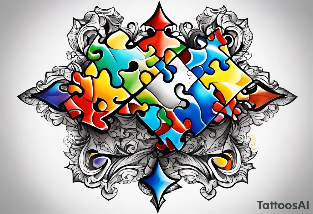 Autism puzzle piece tattoo idea