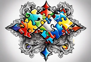 Autism puzzle piece tattoo idea
