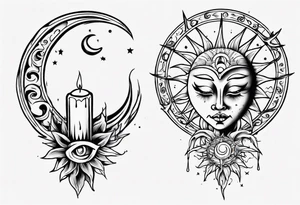 Sun. Moon. Candle. tattoo idea