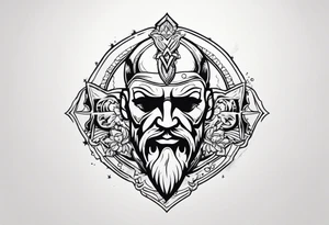 Simple design with elements linked to bodybuilding  travel and freedom tattoo idea