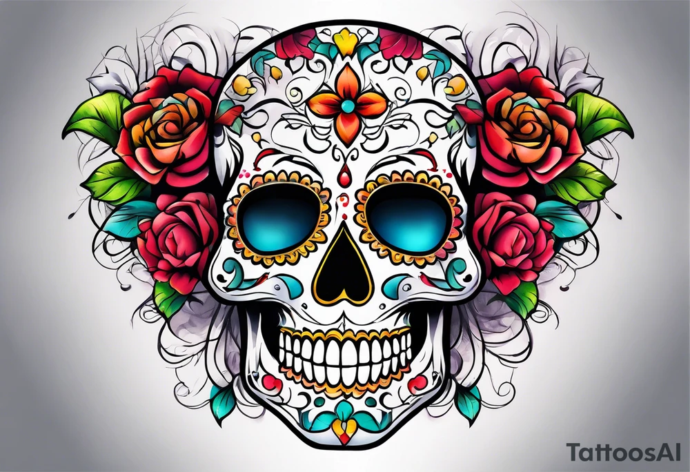 sugar skull tattoo idea