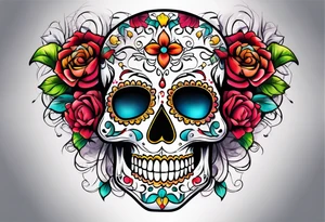 sugar skull tattoo idea