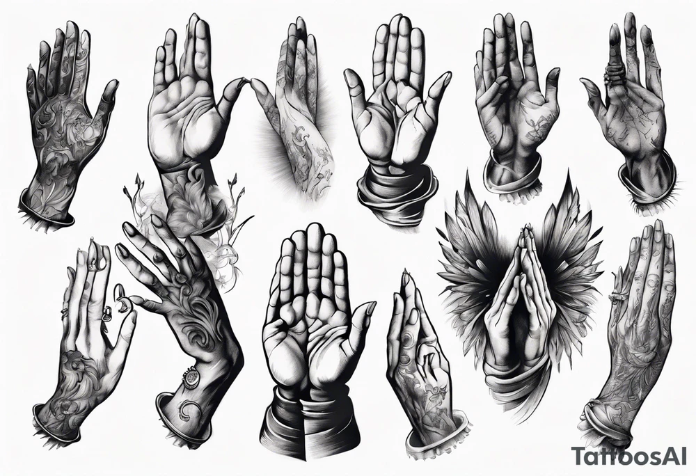 Praying hands tattoo idea