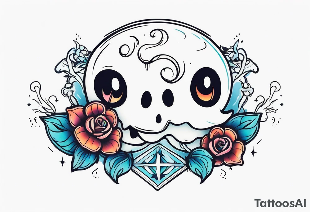 lovely ghost tattoo idea