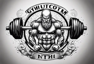 Gym with name ATOM tattoo idea