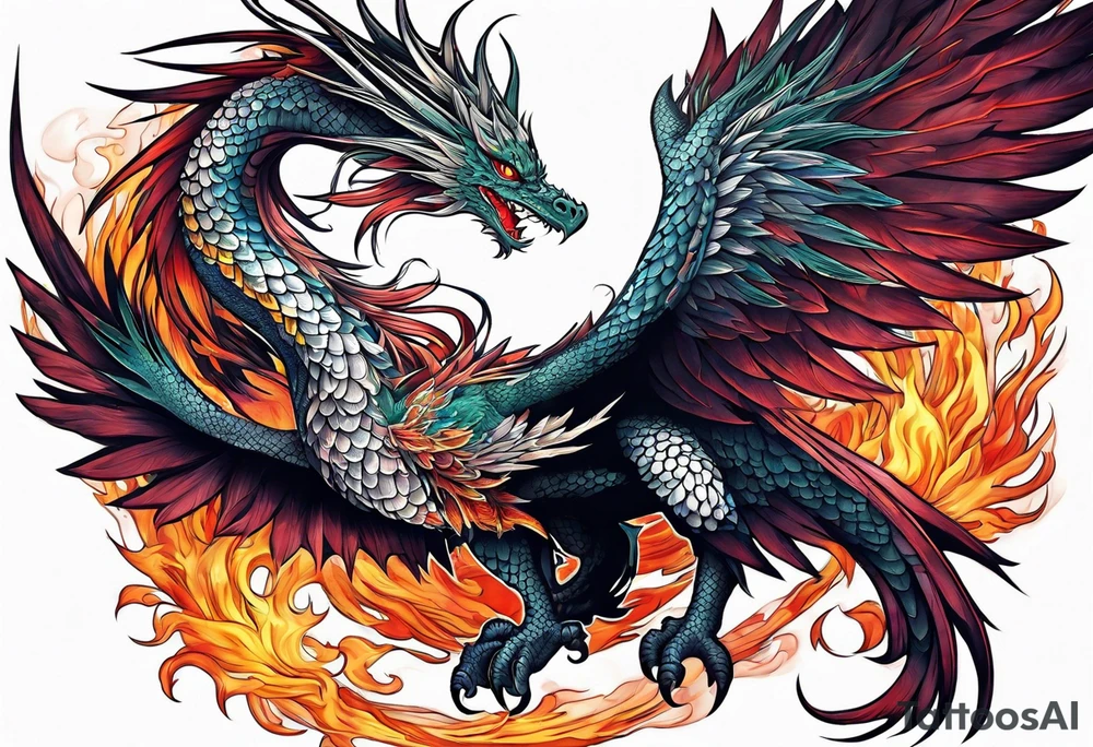 phoenix and a dragon tattoo idea