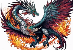 phoenix and a dragon tattoo idea