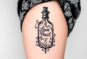 Love potion bottle tattoo idea