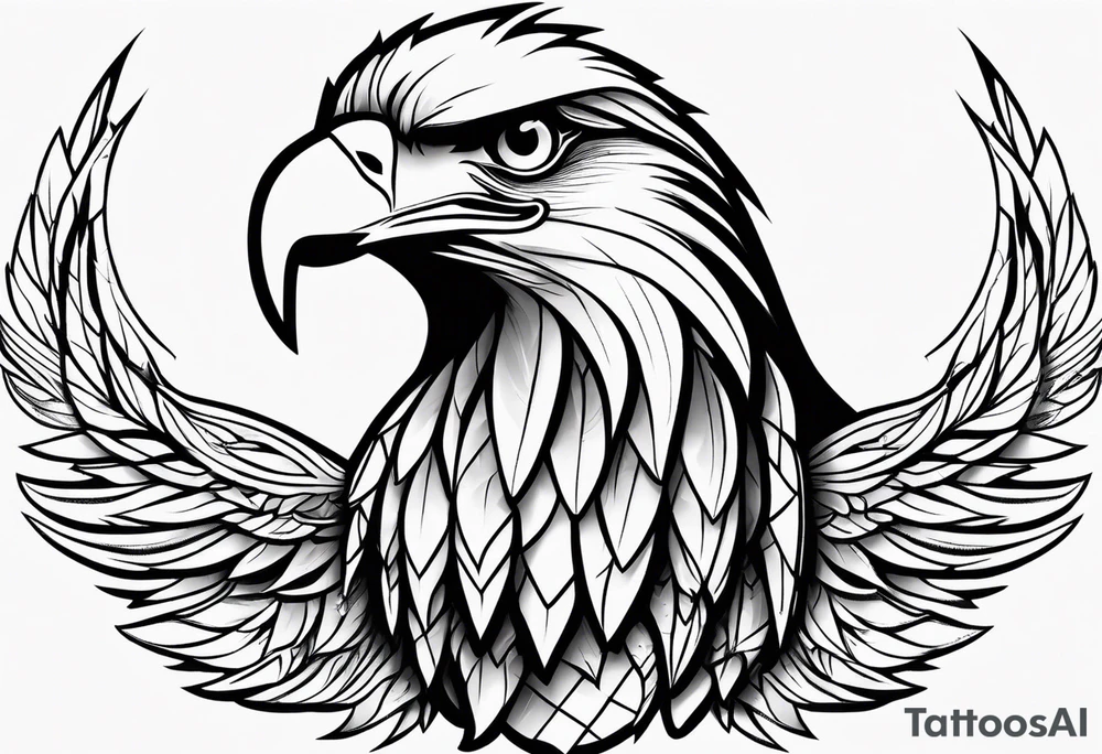 eagle face tattoo idea