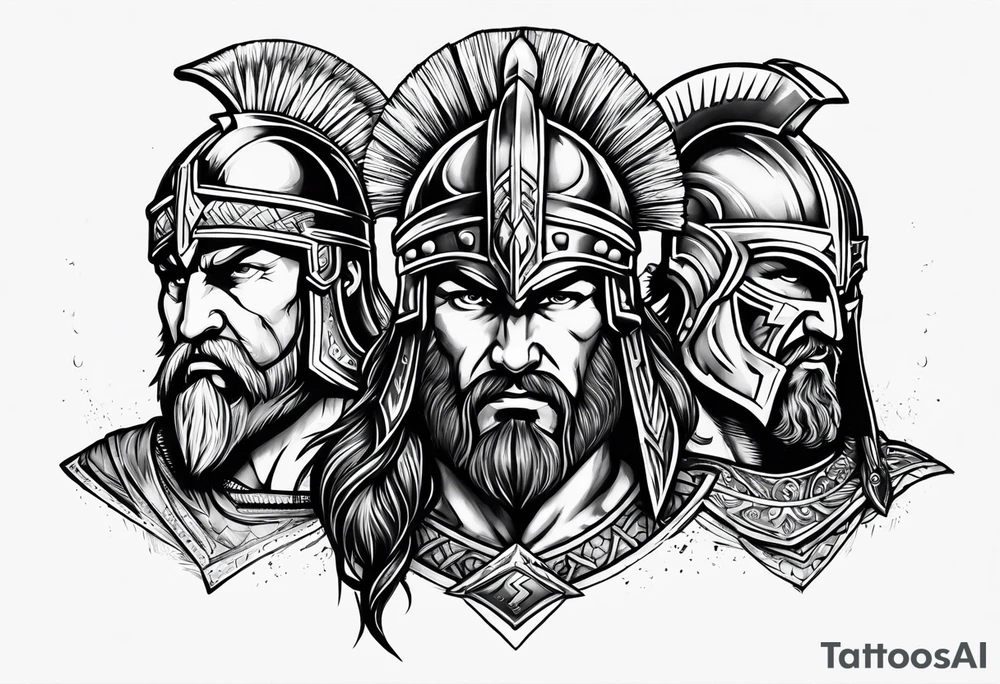 Spartan Warriors & Vikings for back tattoo idea