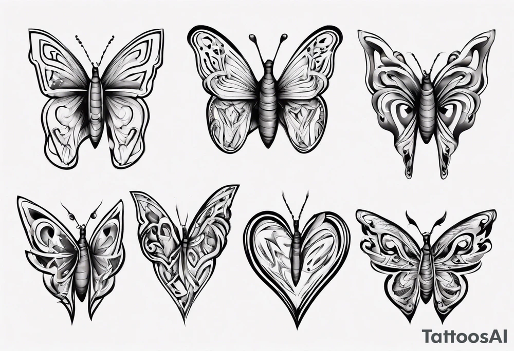Butterfly wrapped in heart tattoo idea