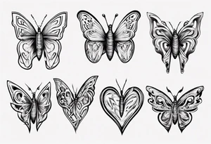 Butterfly wrapped in heart tattoo idea