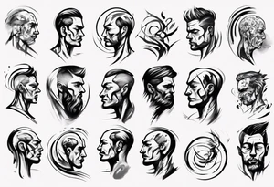 Brush stroke drawing a man and time tattoo idea