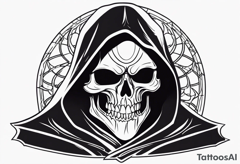 Scary reaper smiling tattoo idea