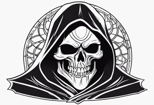 Scary reaper smiling tattoo idea