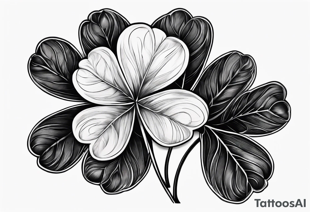 a single three leaf clover with vine tattoo idea
