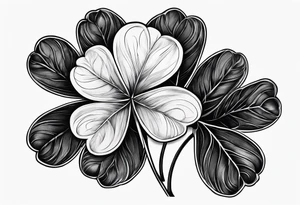 a single three leaf clover with vine tattoo idea