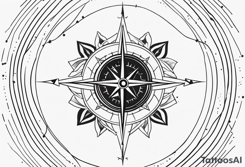 Vintage Compass Design tattoo idea