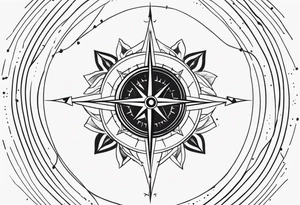 Vintage Compass Design tattoo idea