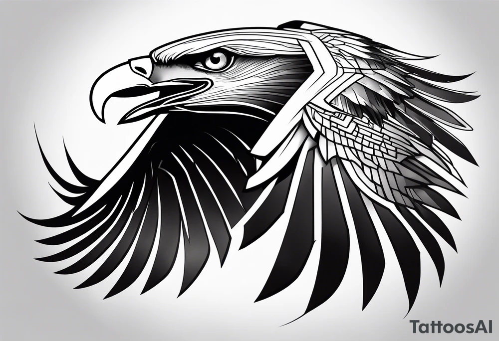 Majestic flying eagle tattoo idea