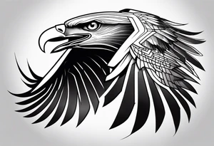 Majestic flying eagle tattoo idea
