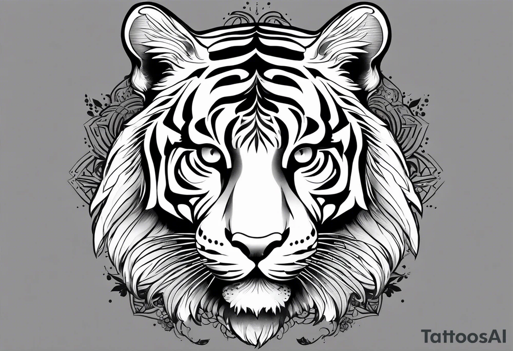 full tiger body tattoo idea