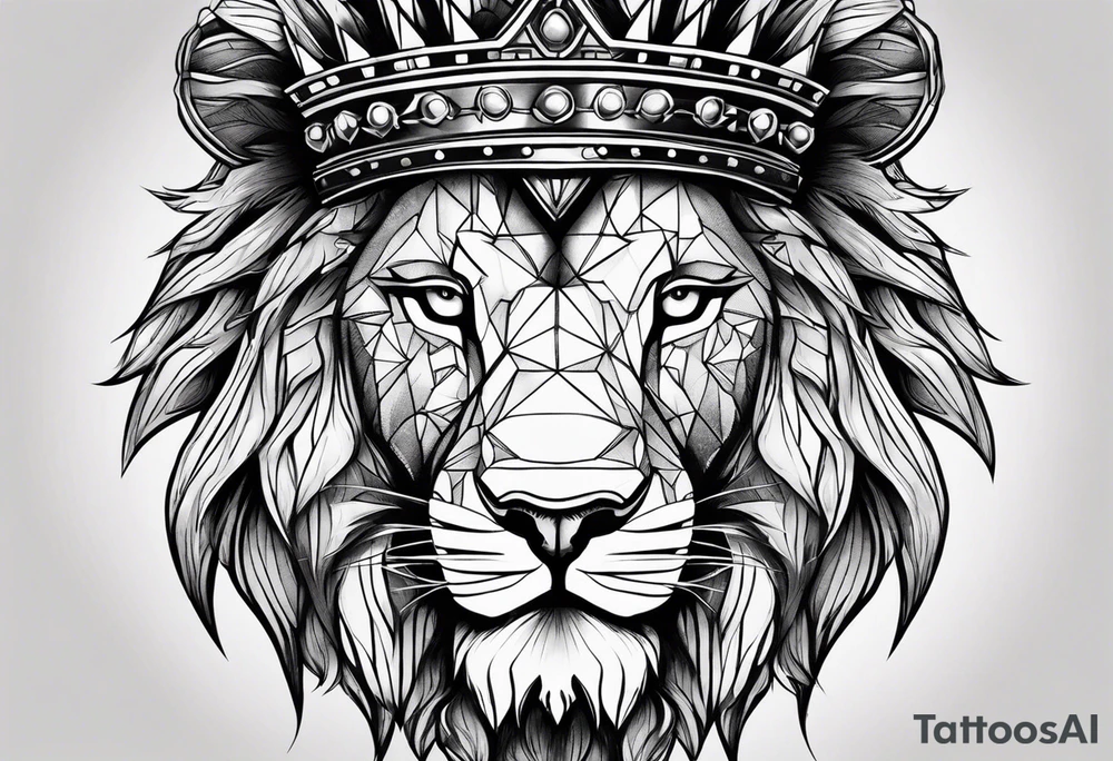 Lion with the crown of thorns tattoo idea