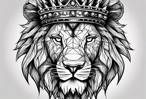 Lion with the crown of thorns tattoo idea