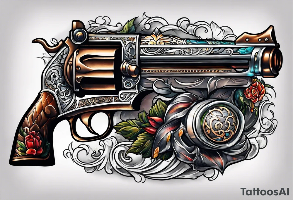 A weapon tucked into my beltline tattoo idea