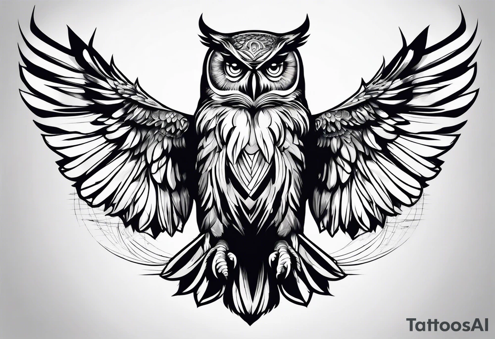 Owl soaring tattoo idea