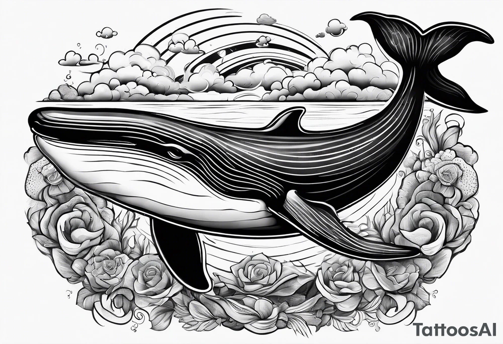 whale smoking cigarette tattoo idea