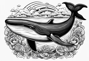 whale smoking cigarette tattoo idea